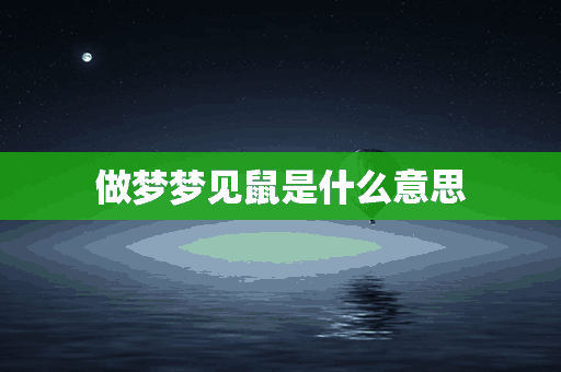 做梦梦见鼠是什么意思(做梦梦见鼠是什么意思周公解梦)